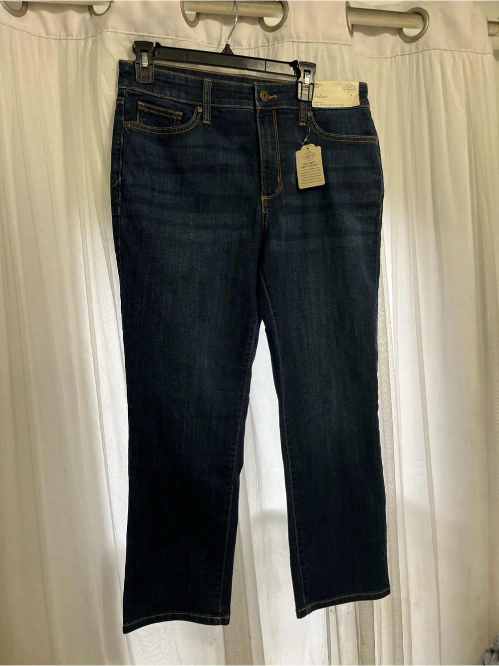 St. John's Bay Dark Blue Straight leg Jeans 12 petite NWT women’s denim